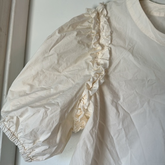 SUNDAYS manuella shirt ivory puff sleeve button down boho medium - Picture 4 of 6